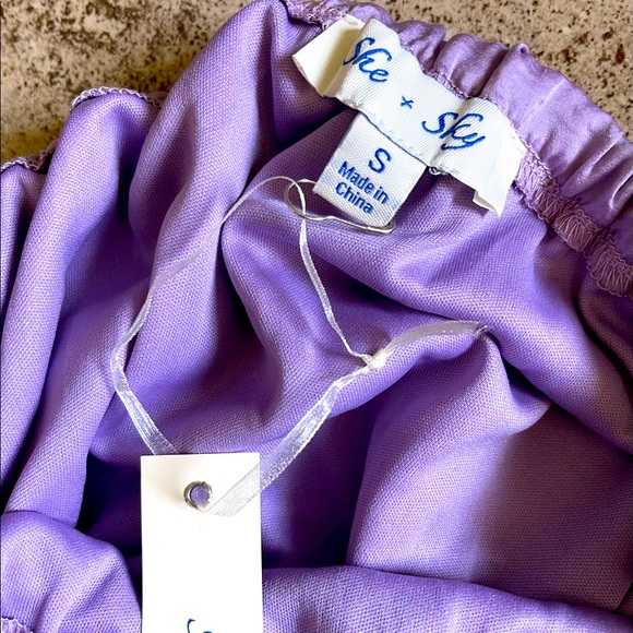 Lavender Silky Strapless Romper w/ Front Tie Detail - Picture 10 of 11
